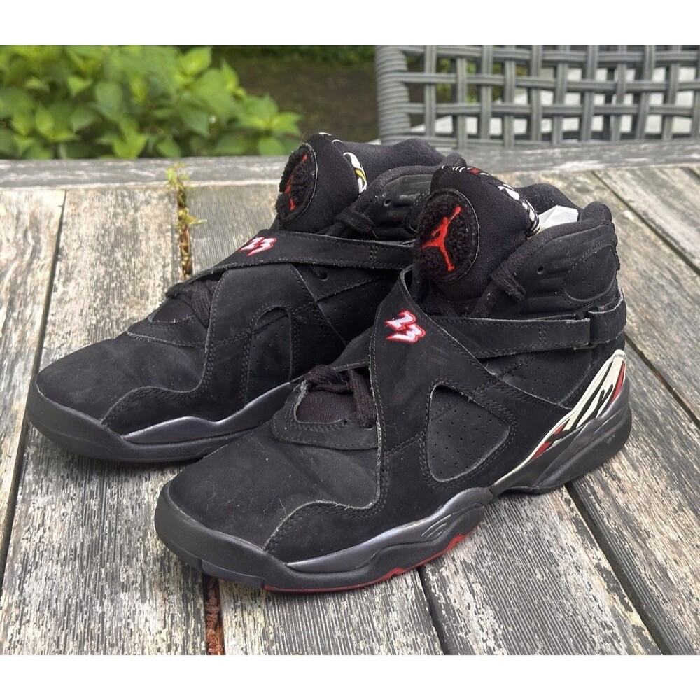 Nike Air Jordan 8 Retro GS Playoff Black Red White Size 7Y 305368-061